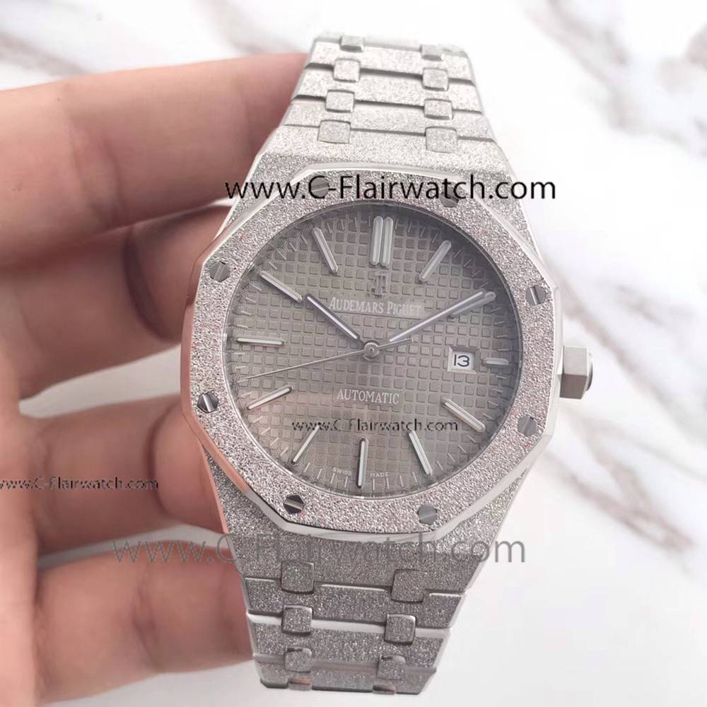 New 2018 Replica Audemars Piguet Frosted Case Gray Face Watch New 2018 Replica Audemars Piguet Frosted Case Gray Face Watch
